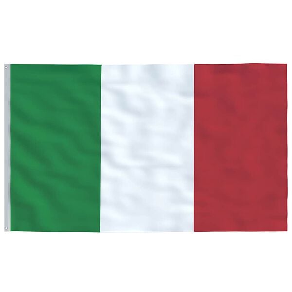 vidaXL Italy Flag and Pole 5.5 m Aluminium