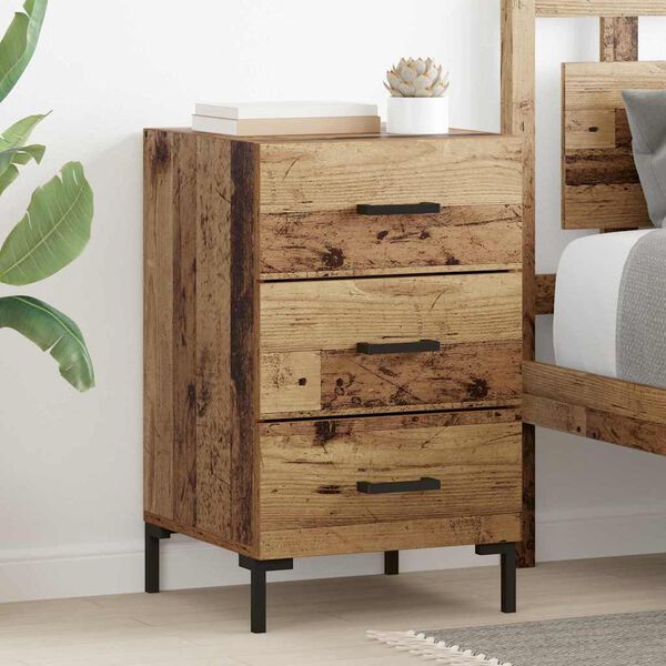 vidaXL Bedside Cabinet Old Wood 40 x 40 x 66 cm Engineered Wood