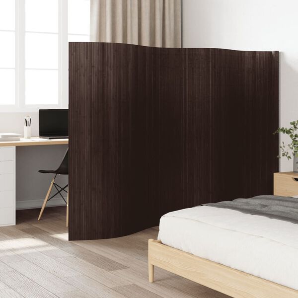 vidaXL Room Divider Dark Brown Width 400 cm Height 165 cm Bamboo