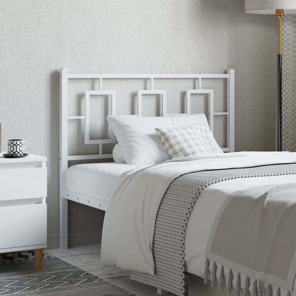 vidaXL Metal Headboard White 100 cm