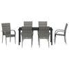 vidaXL Garden Dining Set 7 pcs Grey Powder-Coated Steel