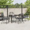 vidaXL Garden Dining Set 5 pcs Black Poly Rattan