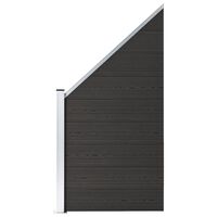 vidaXL Fence Panel WPC 95x(105-180) cm Black