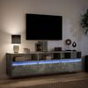 vidaXL TV Wall Cabinet with LED Concrete Grey 180x31x45 cm