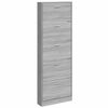 vidaXL Shoe Cabinet Grey Sonoma 59x17x169 cm Engineered Wood