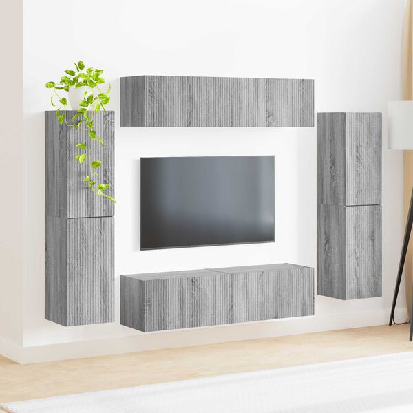 vidaXL 4 pcs Grey Sonoma