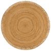 vidaXL Braided Area Rug with Wave Edge 120 cm Jute Round