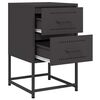 vidaXL Bedside Cabinets 2 pcs Black 36x39x60.5 cm Steel