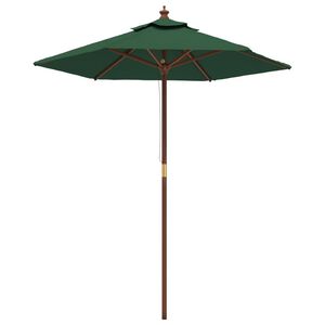 vidaXL Garden Parasol with Wooden Pole Green 196x231 cm