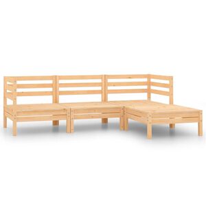 vidaXL Garden Lounge Set | Natural wood | Solid pinewood | Medium | Tough