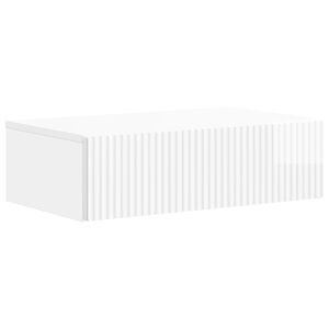 vidaXL Wall-Mounted Side Table High Gloss White 59 x 34.5 x 17 cm