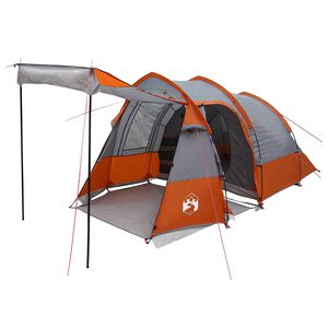 vidaXL Tunnel Tent Grey and Orange 390 x 215 x 152 cm