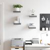 vidaXL Floating Wall Shelves 4 pcs High Gloss Grey 23x23.5x3.8 cm MDF