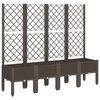 vidaXL Garden Planter with Trellis Brown 160x40x142 cm PP