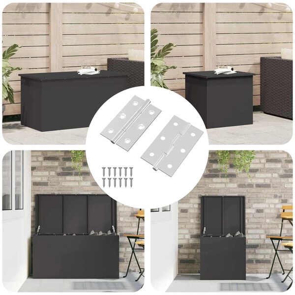 vidaXL Hinge Plain 2 pcs Silver 58 x 35 x 1 mm Steel