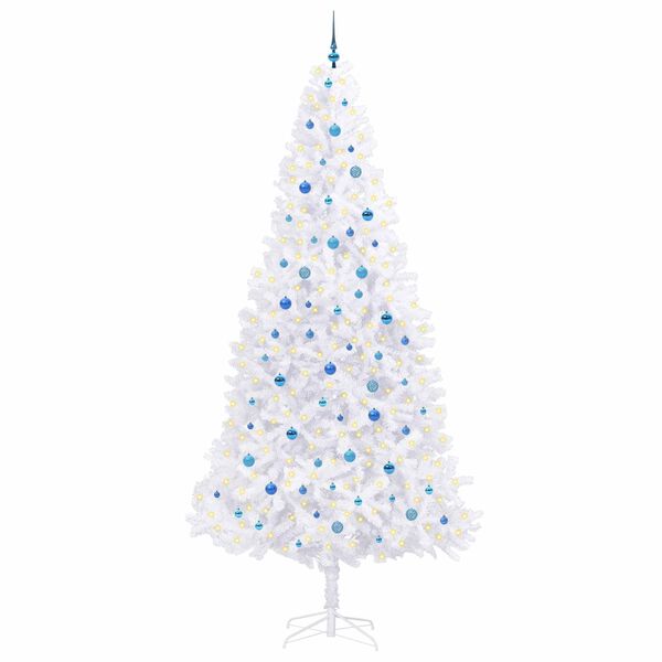vidaXL Artificial Christmas Tree with Stand White 300 cm PVC and Steel