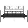 vidaXL Metal Bed Frame without Mattress with Footboard Black 135x190cm