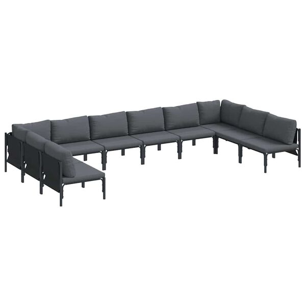 vidaXL Garden Sofa Set Anthracite Steel