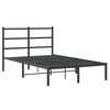 vidaXL Metal Bed Frame without Mattress with Headboard Black 120x190cm