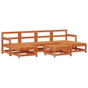 vidaXL Garden Lounge Set 7 pcs Wax Brown Solid Pine Wood
