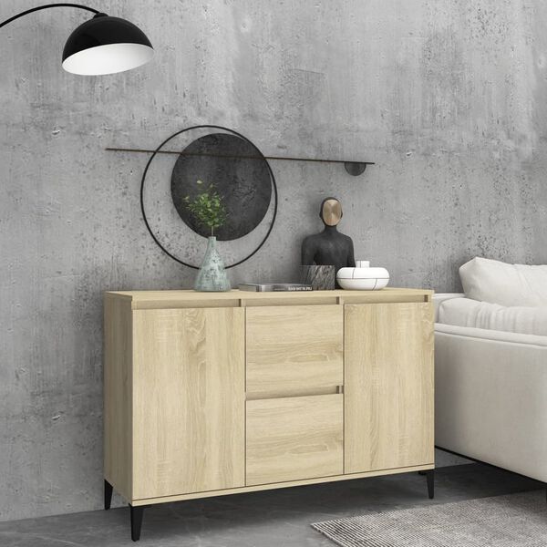 vidaXL Sideboard Sonoma Oak 102x35x70 cm Engineered Wood