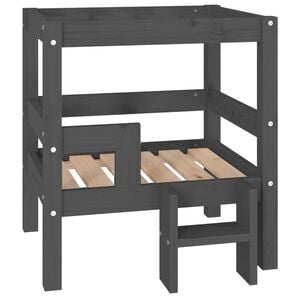 vidaXL Dog Bed Grey 55.5x53.5x60 cm Solid Wood Pine