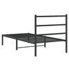 vidaXL Metal Bed Frame without Mattress with Headboard Black 90x200cm