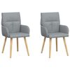 vidaXL Dining Chairs 2 pcs Fabric Light Grey 60 x 56 x 85 cm