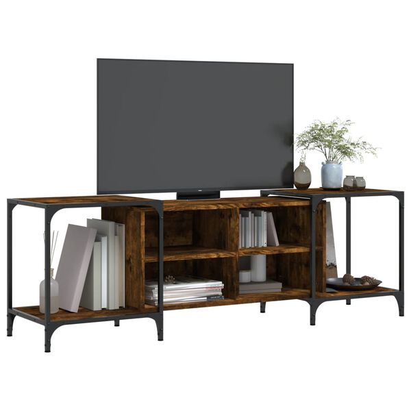 vidaXL TV Cabinet Smoked Oak 153x37x50 cm Engineered Wood
