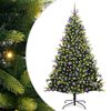 vidaXL Artificial Hinged Christmas Tree 300 LEDs Green 210 cm