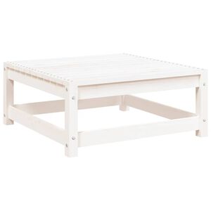 vidaXL Garden Footstool | White | Solid pine wood | 70x70x30 cm | Modular