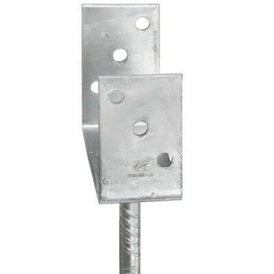 vidaXL Fence Anchors 6 pcs Silver 7x6x30 cm Galvanised Steel