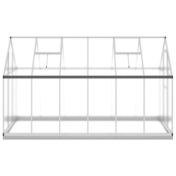 vidaXL Greenhouse with Base Frame Silver 334x169x202 cm Aluminium