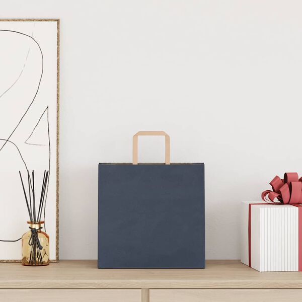 vidaXL Paper Bags 50 pcs with Handles Blue 26x17x25 cm