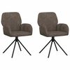 vidaXL Swivel Dining Chairs 2 pcs Faux Suede Leather Dark Grey