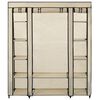vidaXL Wardrobe with Compartments and Rods Cream 150x45x176 cm Fabric