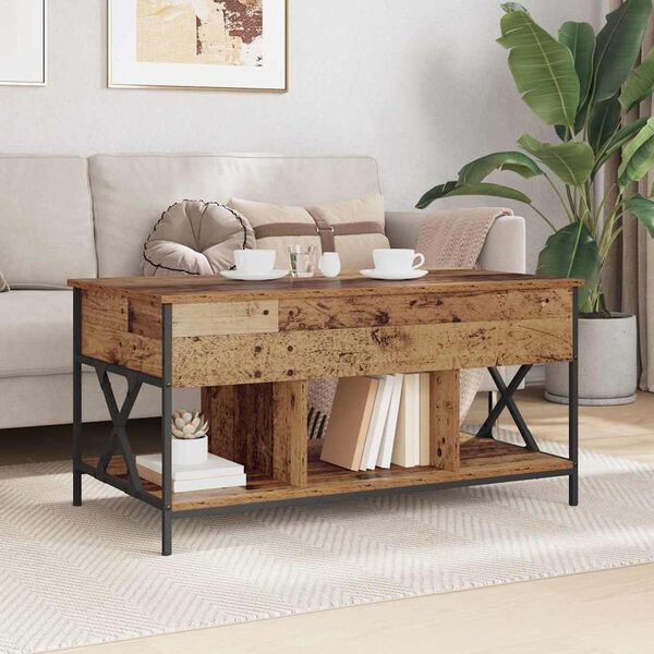 vidaXL Coffee Table Old Wood 100 x 55 x 48.5 cm Engineered Wood