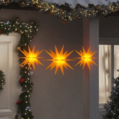 vidaXL Christmas Lights with LEDs 3 pcs Foldable Yellow