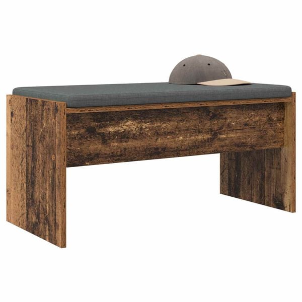 vidaXL Hall Bench with Cushion Old Wood 83 x 38 x 40 cm