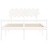 vidaXL Senior Bed without Mattress White King Size Solid Wood