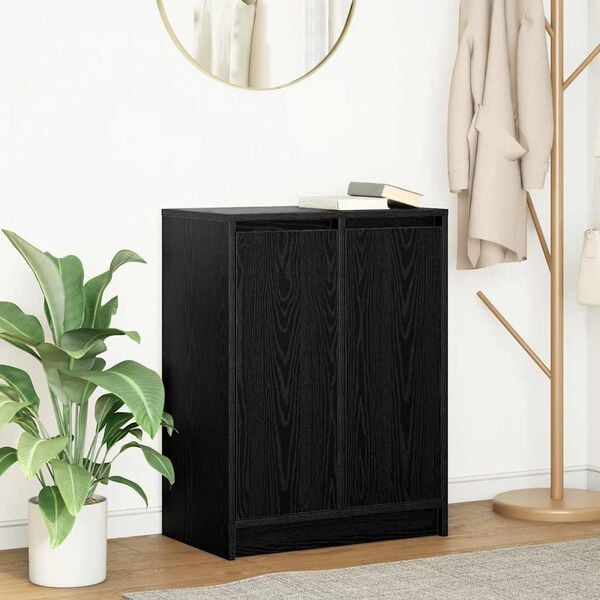 vidaXL Sideboard Black Oak 57x34x76 cm Engineered Wood