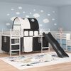 vidaXL Kids'Loft Bed Frame White and Black 80 x 200 cm Metal