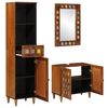 vidaXL Bathroom Furniture Set with Shelf 3 pcs Walnut Solid Mango Wood