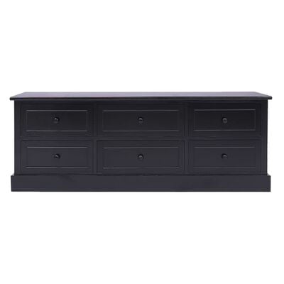 vidaXL TV Cabinet Black 108x30x40 cm Solid Paulownia Wood