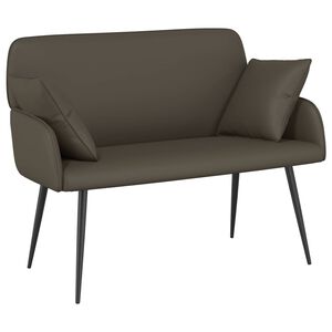 vidaXL 2 Seater Sofa with Metal Legs 2-Seater Grey Faux Leather