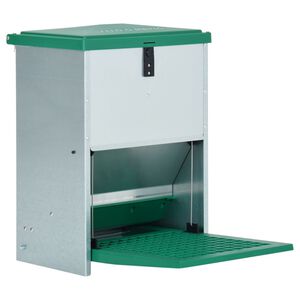 vidaXL Chicken Feeder | Green | PP + GF | Chicken Feeder | Rectangular