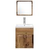 vidaXL Bathroom Furniture Set with Door 4 pcs Old Wood Engineered Wood