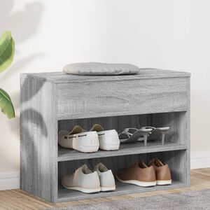 vidaXL Shoe Bench Grey Sonoma 60x30x45 cm Engineered Wood