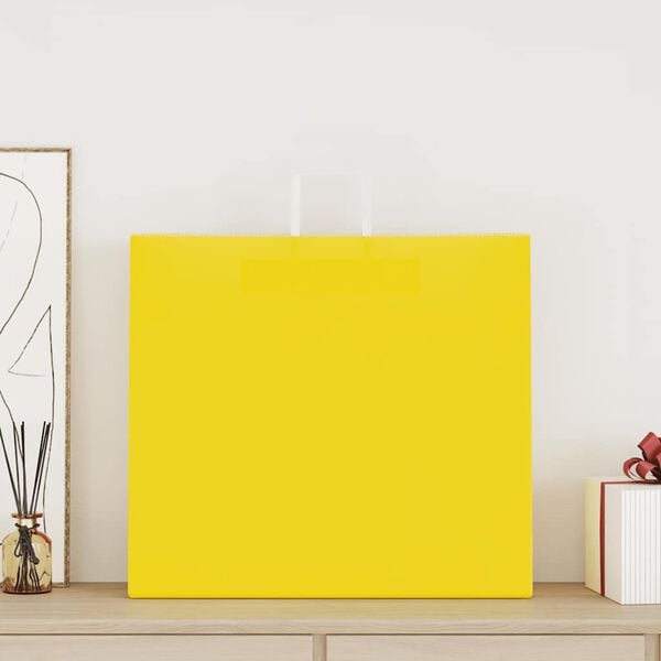 vidaXL Paper Bags 50 pcs with Handles Yellow 54x15x49 cm