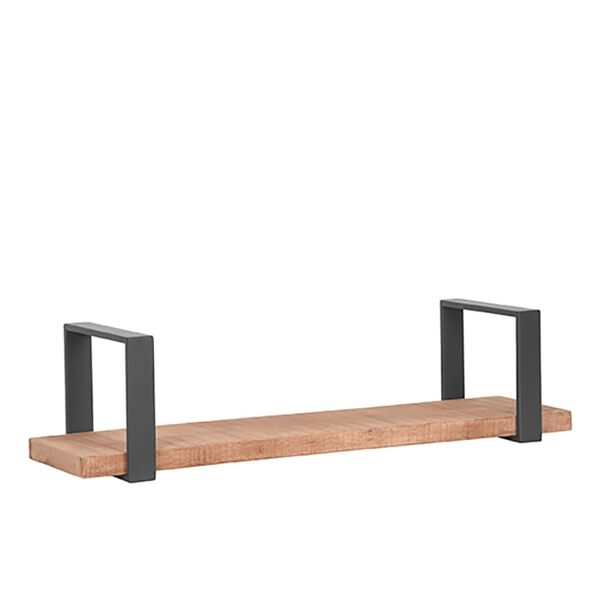 LABEL51 Wall Shelf Slam 80x23x20 cm L Wood/Burned Steel